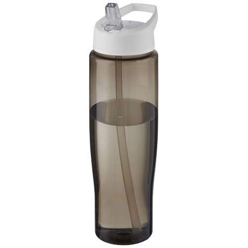 Gourde personnalisée de 700 ml bec verseur H2O Active® Eco Tempo Blanc et Charbon